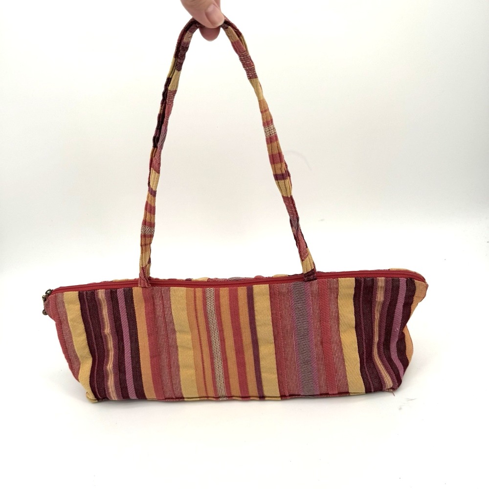 Maruca Boulder East West Shoulder Bag Multicolor Madras Quilted Purse Handmade